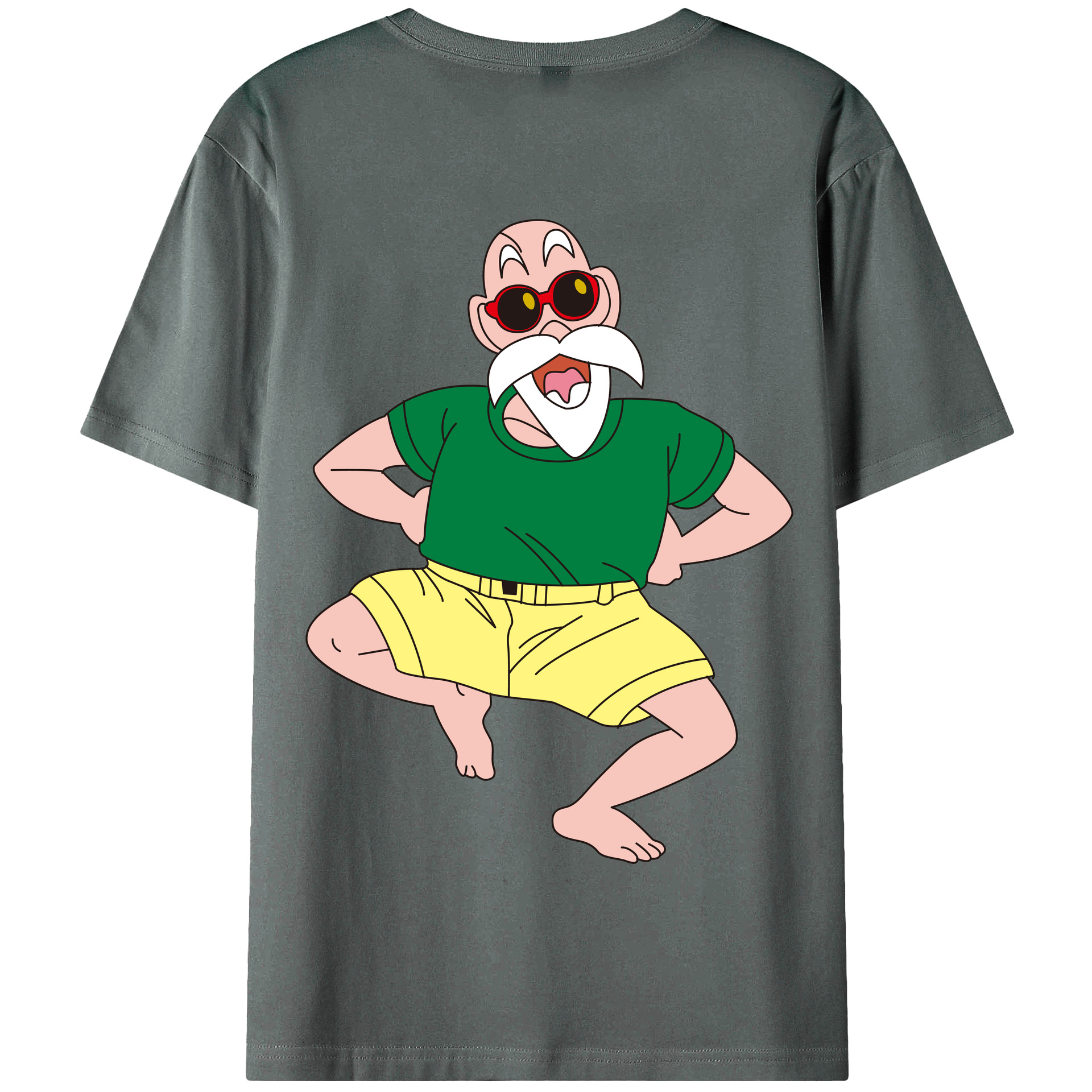 （画像用） ドラゴンボール 亀仙人（かめせんにん） DRAGON BALL Master Roshi Kame Sennin 綿100％半袖Tシャツ（背面プリント）